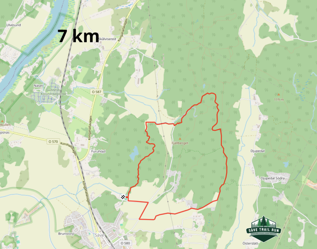 Bansträckning 7 km